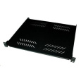 BAZAR - XtendLan 19" police s perforací 1U/400mm, nosnost 25kg, černá - poškozeno, prohnuté