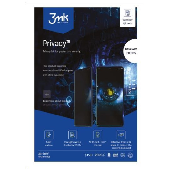 3mk All-Safe - AIO fólie Privacy Phone Dry & Wet Fitting, 5 ks