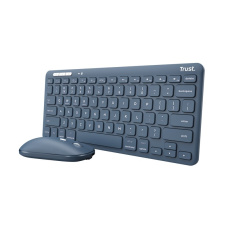 TRUST set klávesnice + myš LYRA, Bezdrátový set klávesnice a myši, ECO, US, modrá