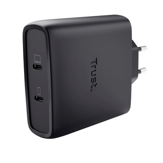 TRUST napájecí adaptér MAXO 100W 2-Port, USB-C, černá