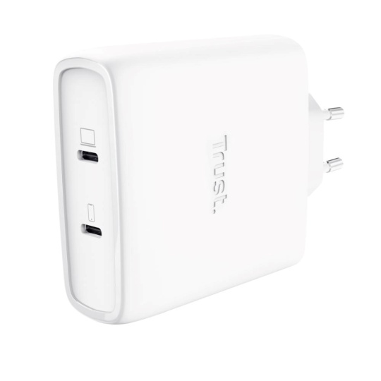TRUST napájecí adaptér MAXO 100W 2-Port, USB-C, bílá