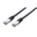 C-TECH kabel patchcord Cat5e, FTP, černý, 1m