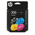 HP 308 2-Pack Tri-color/Black Original Ink Cartridge (120 / 160 pages)
