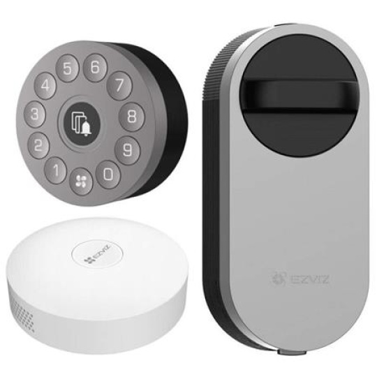Ezviz  - Set Chytrého dveřního zámku (DL01S) + Klávesnice (DL01CP) + HUB (A3) (CS-DL01S/DL01CP/A3-BK)
