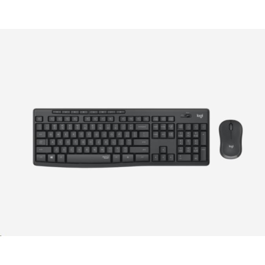 BAZAR - Logitech Silent Wireless Combo MK295, bezdrátová klávesnice + myš, 2.4 GHz, CZ/SK, Graphite ROZBALENO