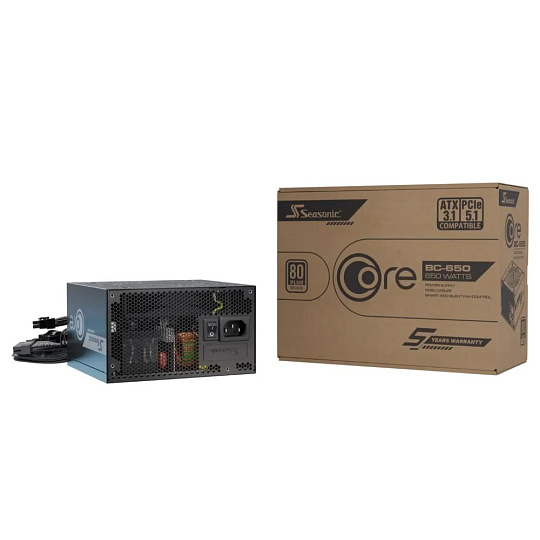 SEASONIC Zdroj CORE BC-650 ATX 3.1 650W, 120mm, 80 Plus Bronze, ATX 3.1 SEASONIC Zdroj CORE BC-650 ATX 3.1 650W, 120mm, 80 Plus Bronze, ATX 3.1