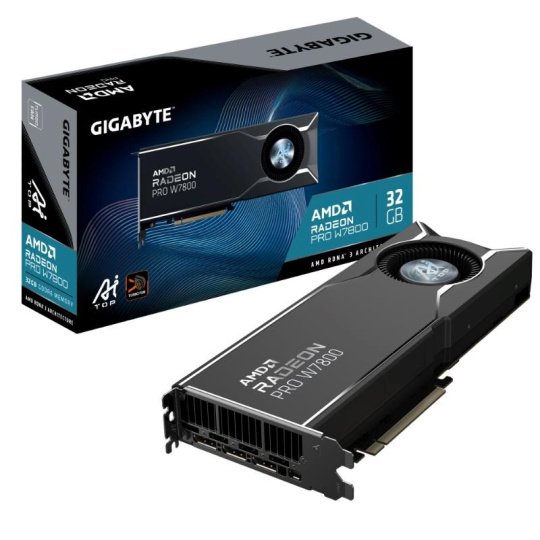 GIGABYTE VGA Radeon PRO W7800 Dual Slot AI TOP 32G, 32G GDDR6, 3xDP, 1xMiniDP