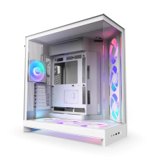 NZXT skříň H9 Flow ARGB+ dvoukomorová ATX / 6xRGB 140 mm / 1x 120mm fan / prosklená / controller / bílá