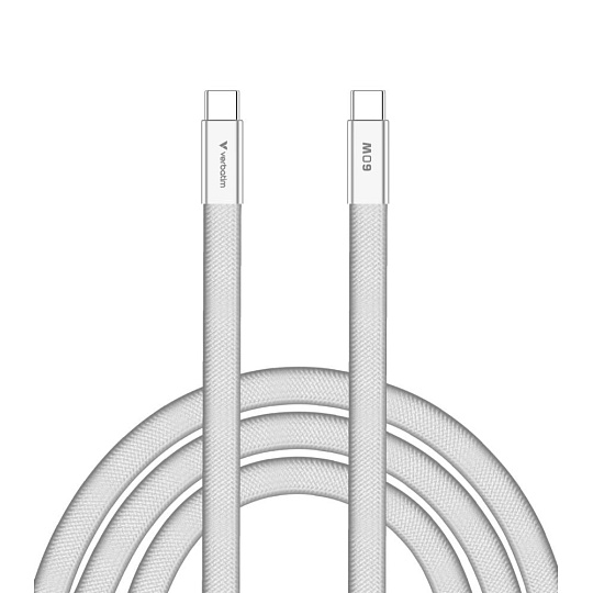 VERBATIM Kabel Sync & Charge SoftTouch USB-C, 60W, 120cm, bílá