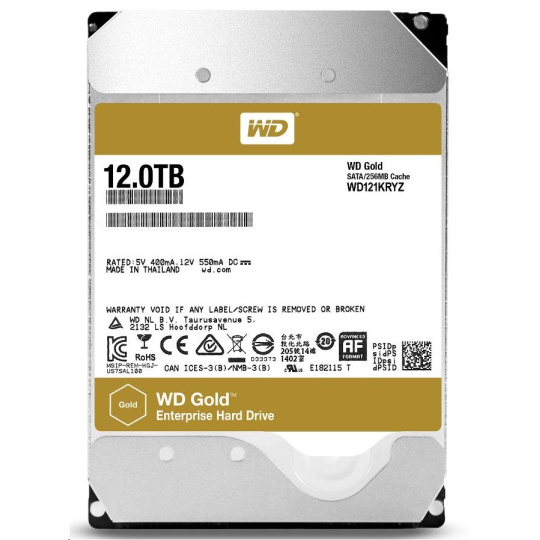 BAZAR VADNÉ - WD GOLD WD121KRYZ 12TB SATA/ 6Gb/s 256MB cache 7200 ot.