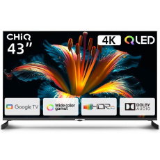 CHiQ U43QM8E TV 43", QLED, Google TV, Frameless, Dolby Audio, dbx-tv, nový design podstavce vzorek DEMO