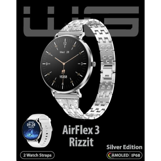 WG - Chytré hodinky AirFlex3 Rizz It / Silver Edition