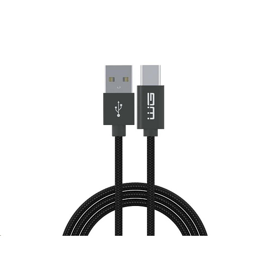 WG - Datový kabel Type-C s prodlouženým konektorem na USB-A, 1 metr, 3A, černá