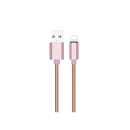 WG - Datový kabel Lightning na USB-A, 1 metr, růžová