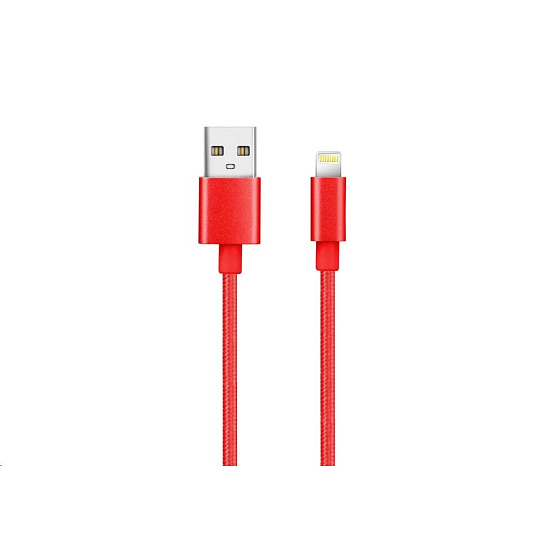 WG - Datový kabel Lightning MFI na USB-A, 1 metr, červená