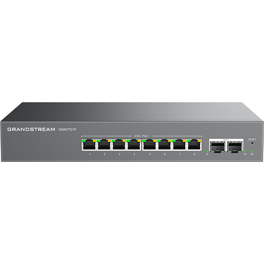 Grandstream GWN7721P L2 Lite managed switch, 8x 2.5GbE RJ45, 2x 10G SFP+, PoE/PoE+