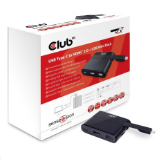 Club3D mini dokovací stanice USB 3.0 typ C na (HDMI™ 2.0 4K60Hz UHD/USB 2.0/USB-C), nabíjecí Club3D mini dokovací stanice USB 3.0 typ C na (HDMI™ 2.0 4K60Hz UHD/USB 2.0/USB-C), nabíjecí
