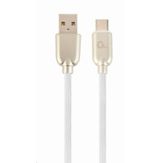 GEMBIRD Kabel USB 2.0 AM na Type-C kabel (AM/CM), 1m, pogumovaný, bílý, blister, PREMIUM QUALITY