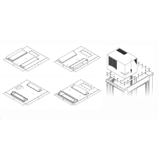 TRITON montážní redukce ke klimatizaci X1 a X2 do hloubky rozvaděče 800 x 800 mm, černá