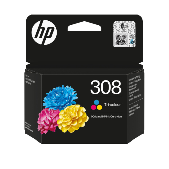 HP 308 Tri-color Original Ink Cartridge (120 pages)