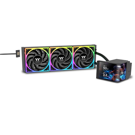 BAZAR - THERMALTAKE Vodní chladič MAGCurve 360 Ultra, 3x120mm ARGB, černá, rozbaleno