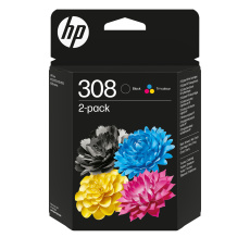 HP 308 2-Pack Tri-color/Black Original Ink Cartridge (120 / 160 pages)