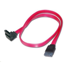 PREMIUMCORD Kabel SATA 0,5m 1x90°+1x rovný konektor