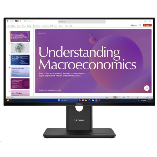 LENOVO LCD T24D-40 - 23.8",IPS,16:9,1920x1080,120Hz,250cd/m2,1500:1,4ms,USB-C(96W PD),HDMI,DP,DPout,DC,USBHub,RJ45,Pivot