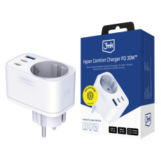 3mk síťová nabíječka Comfort Charger GaN 30W, bílá 3mk síťová nabíječka Comfort Charger GaN 30W, bílá