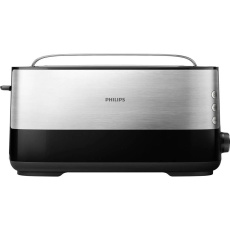 Philips HD2692/90 Viva topinkovač, 1030 W, 1 dlouhý slot, 2 topinky / toasty, 8 stupňů opečení, chromová / černá