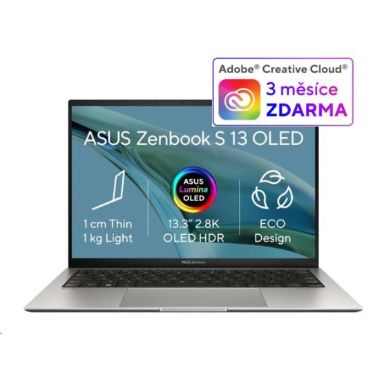 ASUS NTB Zenbook S (UX5304VA-OLED075W), i7-1355U, 13.3" 2880 x 1800, 16GB, 1TB SSD, Iris Xe, W11 Home, Gray