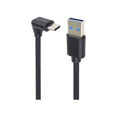 PremiumCord Kabel USB typ C/M zahnutý konektor 90° - USB 3.0 A/M, 50cm