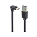 PremiumCord Kabel USB typ C/M zahnutý konektor 90° - USB 3.0 A/M, 50cm