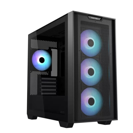 ASUS case A21 PLUS, Mini Tower, průhledná bočnice, 4x 120mm ARGB Fan, černá