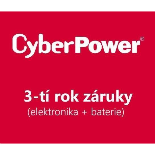 CyberPower 3-tí rok záruky pro OR1000ERM1U, PR750ELCD, PDU20MHVIEC10AT, PDU24005, PARLCARD302 20/30K