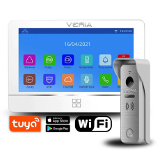 SET Videotelefon VERIA 8277B-W bílý + vstupní stanice VERIA 831 ze série VERIA 2-WIRE