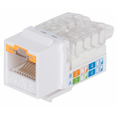 Intellinet Locking Cat6 Keystone Jack, UTP, Toolless, Locking Function, White