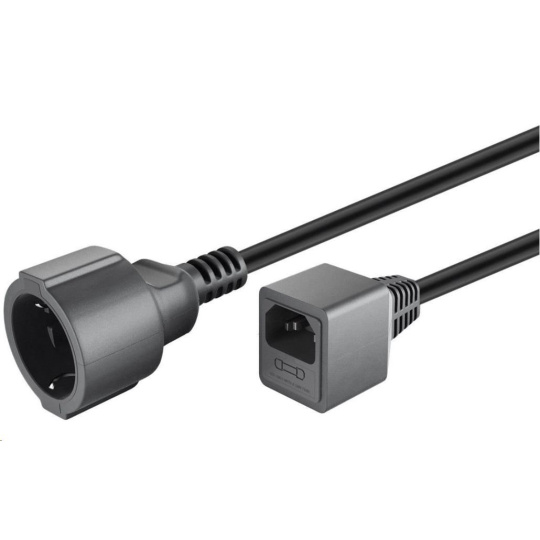 PREMIUMCORD Kabel napájecí 230V Prodlužovací  s EURO konektorem C14 (IEC connection) , 1,5m