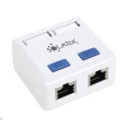 Solarix Zásuvka CAT5E STP 2 x RJ45 na omítku bílá SX288-5E-STP-WH