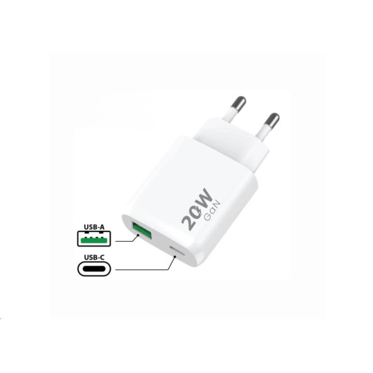 WG - Síťová nabíječka 2x USB, 1x USB-C PD 20W + 1x USB-A QC3.0 18W, white WG - Síťová nabíječka 2x USB, 1x USB-C PD 20W + 1x USB-A QC3.0 18W, white