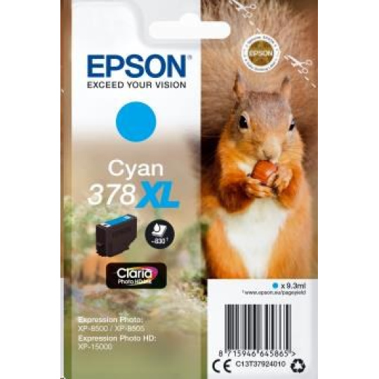 EPSON ink bar Singlepack Cyan 378XL Claria Photo HD Ink 9,3 ml EPSON ink bar Singlepack Cyan 378XL Claria Photo HD Ink 9,3 ml