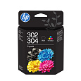 HP 302/304 Tri-color/Black Ink Cartridge 2-Pk