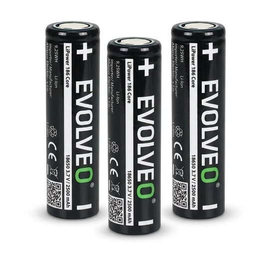 EVOLVEO LiPower 186 Core 2500 – Li-ion baterie 18650 (3.7 V / 2500 mAh) 3ks EVOLVEO LiPower 186 Core 2500 – Li-ion baterie 18650 (3.7 V / 2500 mAh) 3ks