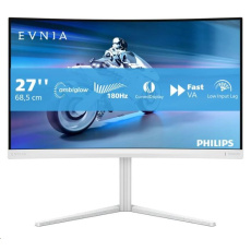 Philips MT 27" 27M2C5201L - 1920x1080,Fast VA,180Hz,2xHDMI,1xDP,zakřivený,bílá
