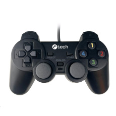 C-TECH gamepad Callon pro PC/PS3, 2x analog, X-input, vibrační, 1,8m kabel, USB