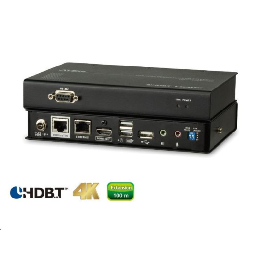 ATEN HDMI Extender PC-konzole na 100m@4K, HDBaseT 2.0, USB + RS232