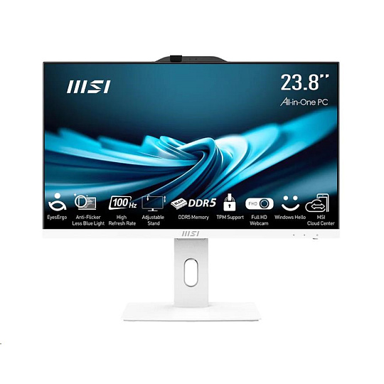 MSI AIO PRO AP242P (PRO AP242P 14M-1091XEU), i3-14100, 23.8" FHD, Anti-Glare, 16GB, 512GB SSD, No OS, White