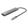 TRUST rozbočovač HALYX, Fast USB-C Hub & Card reader