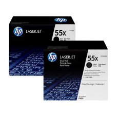 HP 55X Black 2-pack LJ Toner Cart, CE255XD (12,500 / 12,500 pages)