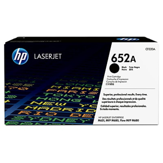 HP 652A Black LJ Toner Cart, CF320A (11,500 pages)